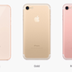 L-R: The gold iPhone 8, gold iPhone 7, and rose gold iPhone 7.